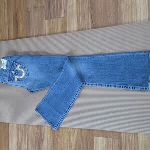 True Religion Blue Flare Wide Leg Jeans